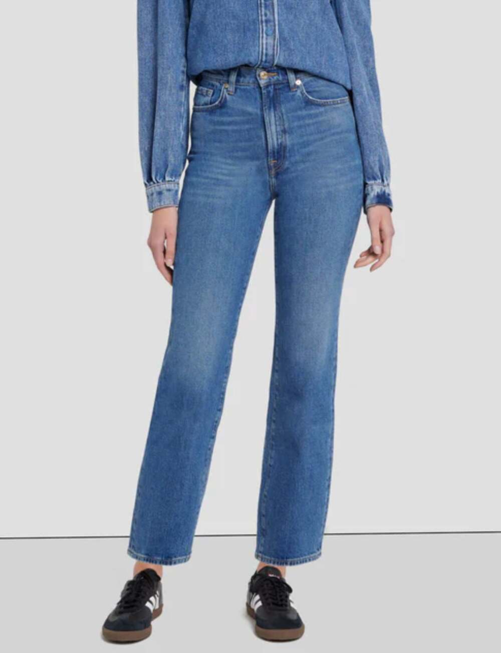 7 for all Mankind Logan Stovepipe Jeans 30 10 NWT Explorer Medium Straight 90s